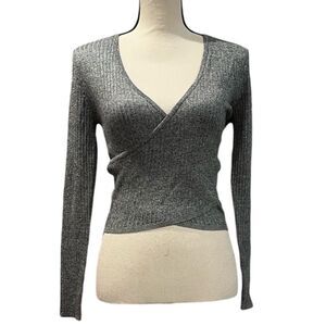 Fashion to Figure Ribbed Surplice Crop Top